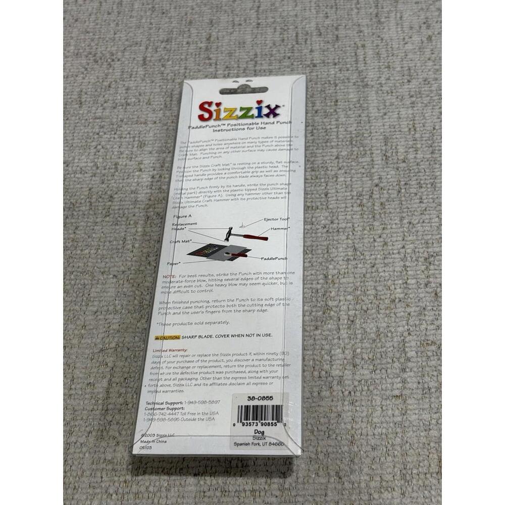 Sizzix PaddlePunch Dog #38-0855 – Retired Positionable Hand Punch – New Sealed - Picture 2 of 2